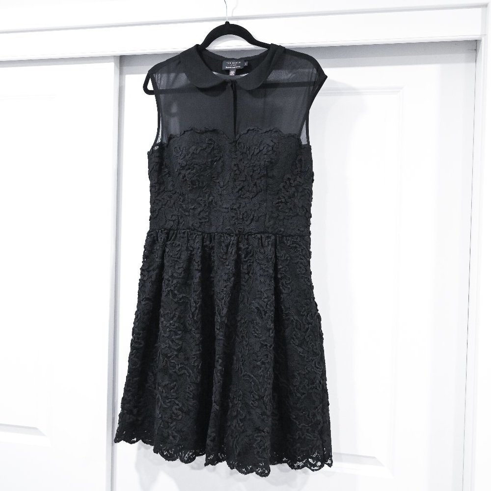 Ted Baker London Ranni Lace Sweetheart Mesh Neckline Cocktail Dress | US 10 / Lg
